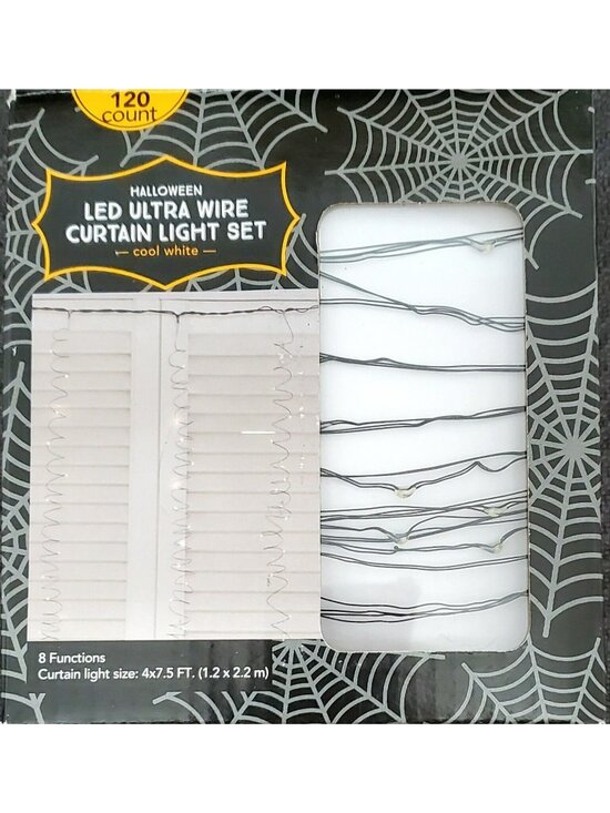 Meijer Other - New Halloween 120 Light LED Wire Curtain Electric 8 Functions Bright White Fairy